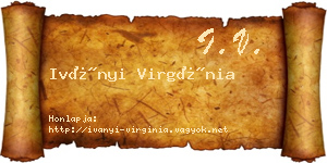 Iványi Virgínia névjegykártya